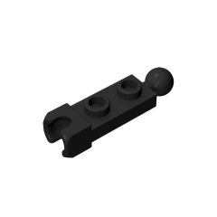 Plate, Modified 1 x 2 With Tow Ball And Small Tow Ball Socket On Ends #14419 Black