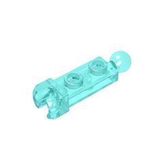 Plate, Modified 1 x 2 With Tow Ball And Small Tow Ball Socket On Ends #14419 Trans-Light Blue