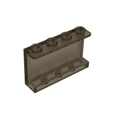 Panel 1 x 4 x 2 with Side Supports - Hollow Studs #14718 Trans-Black