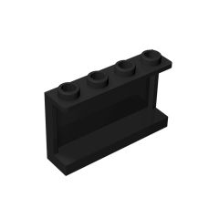 Panel 1 x 4 x 2 with Side Supports - Hollow Studs #14718 Black