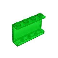 Panel 1 x 4 x 2 with Side Supports - Hollow Studs #14718 Trans-Green