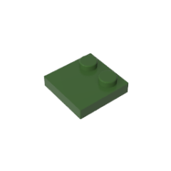 Plate Special 2 x 2 with Only 2 studs #33909  Army Green Gobricks  1KG