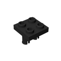 Plate 2 x 2 with 2 Pins #15092 Black