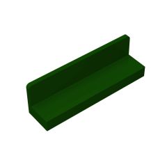 Panel 1 x 4 x 1 with Rounded Corners - Thin Wall #15207 Dark Green