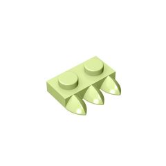 Plate Special 1 x 2 with Three Teeth [Tri-Tooth] #15208 Yellowish Green