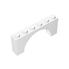 Brick Arch 1 x 6 x 2 - Thin Top without Reinforced Underside - New Version #15254 White