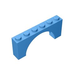 Brick Arch 1 x 6 x 2 - Thin Top without Reinforced Underside - New Version #15254 Medium Blue