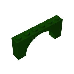 Brick Arch 1 x 6 x 2 - Thin Top without Reinforced Underside - New Version #15254 Dark Green