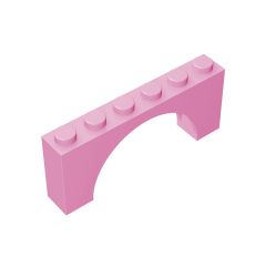 Brick Arch 1 x 6 x 2 - Thin Top without Reinforced Underside - New Version #15254 Bright Pink