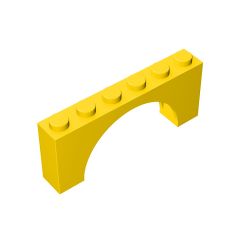 Brick Arch 1 x 6 x 2 - Thin Top without Reinforced Underside - New Version #15254 Yellow