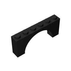 Brick Arch 1 x 6 x 2 - Thin Top without Reinforced Underside - New Version #15254 Black