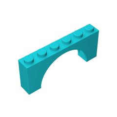 Brick Arch 1 x 6 x 2 - Thin Top without Reinforced Underside - New Version #15254 Medium Azure