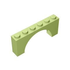 Brick Arch 1 x 6 x 2 - Thin Top without Reinforced Underside - New Version #15254 Yellowish Green