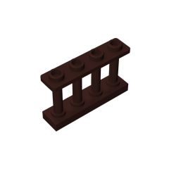 Fence Spindled 1 x 4 x 2 - 4 Top Studs #15332 Dark Brown