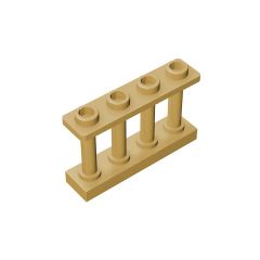Fence Spindled 1 x 4 x 2 - 4 Top Studs #15332 Tan
