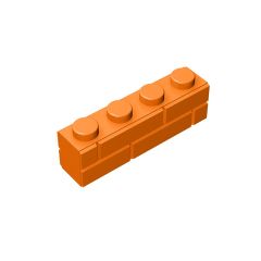 Brick Special 1 x 4 with Masonry Brick Profile #15533 Orange