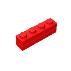 Brick Special 1 x 4 with Masonry Brick Profile #15533 Red