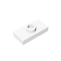 Plate Special 1 x 2 with 1 Stud with Groove and Inside Stud Holder (Jumper) #15573 White
