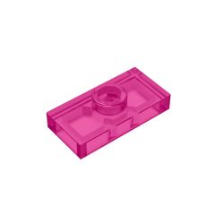 Plate Special 1 x 2 with 1 Stud with Groove and Inside Stud Holder (Jumper) #15573 Trans-Dark Pink