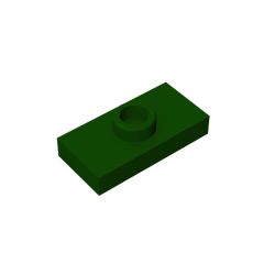 Plate Special 1 x 2 with 1 Stud with Groove and Inside Stud Holder (Jumper) #15573 Dark Green 10 pieces