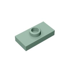 Plate Special 1 x 2 with 1 Stud with Groove and Inside Stud Holder (Jumper) #15573 Sand Green