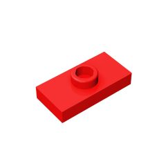 Plate Special 1 x 2 with 1 Stud with Groove and Inside Stud Holder (Jumper) #15573 Red