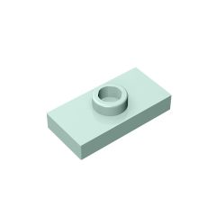 Plate Special 1 x 2 with 1 Stud with Groove and Inside Stud Holder (Jumper) #15573 Light Aqua