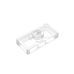Plate Special 1 x 2 with 1 Stud with Groove and Inside Stud Holder (Jumper) #15573 Trans-Clear
