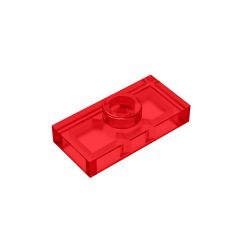 Plate Special 1 x 2 with 1 Stud with Groove and Inside Stud Holder (Jumper) #15573 Trans-Red