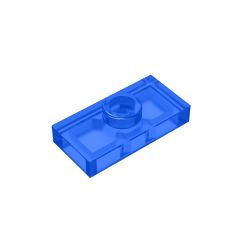 Plate Special 1 x 2 with 1 Stud with Groove and Inside Stud Holder (Jumper) #15573 Trans-Dark Blue