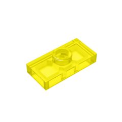 Plate Special 1 x 2 with 1 Stud with Groove and Inside Stud Holder (Jumper) #15573 Trans-Yellow