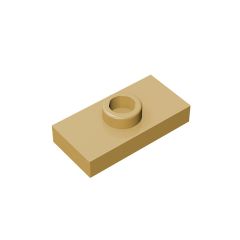 Plate Special 1 x 2 with 1 Stud with Groove and Inside Stud Holder (Jumper) #15573 Tan 10 pieces