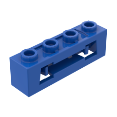 Launcher, Brick Special 1 x 4 with Inside Clips (Disk Shooter) with Recessed Center 2 Studs #16968 Blue