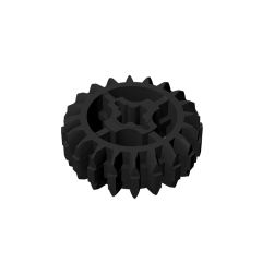 Technic Gear 20 Tooth Double Bevel with Axle Hole Type 1 [+ Opening] #18575 Black