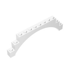 Brick Arch 1 x 12 x 3 Raised Arch with 5 Cross Supports #18838 White