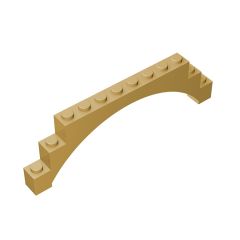 Brick Arch 1 x 12 x 3 Raised Arch with 5 Cross Supports #18838 Tan
