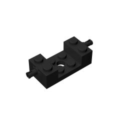 Brick Special 2 x 4 with Wheels Holder, Single Slit with 2 x 2 Cutout #18892 Black