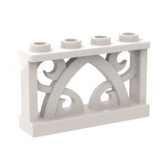 Fence Ornamented 1 x 4 x 2 with 4 Studs #19121 White
