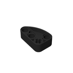 Technic Beam 2 x 3 L-Shape with Quarter Ellipse Thick #71708 Gobricks Black Gobricks