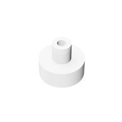 Tile Round 1 x 1 with Hollow Bar #20482 White