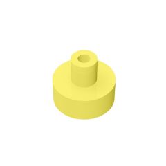 Tile Round 1 x 1 with Hollow Bar #20482 Bright Light Yellow