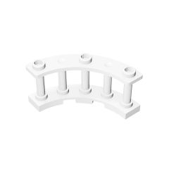Fence Spindled 4 x 4 x 2 Quarter Round with 3 Studs #21229 White