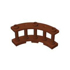 Fence Spindled 4 x 4 x 2 Quarter Round with 3 Studs #21229 Reddish Brown