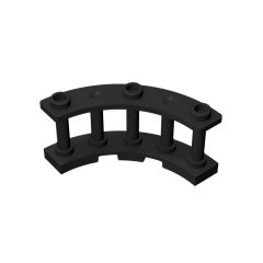 Fence Spindled 4 x 4 x 2 Quarter Round with 3 Studs #21229 Black