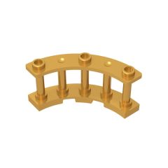 Fence Spindled 4 x 4 x 2 Quarter Round with 3 Studs #21229 Pearl Gold