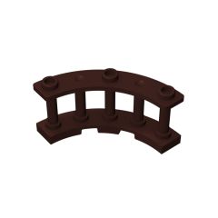 Fence Spindled 4 x 4 x 2 Quarter Round with 3 Studs #21229 Dark Brown