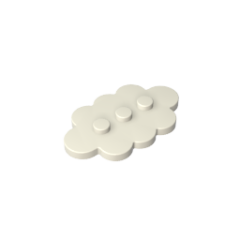 Plate Special 3 x 5 Cloud with 3 Center Studs #35470 White Gobricks
