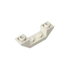 Slope Inverted 45 4 x 1 Double with 1 x 2 Cutout #32802 White Gobricks