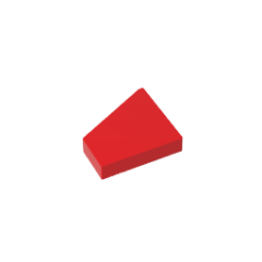 Tile Special 2 x 2 Pentagonal Right Red Gobricks