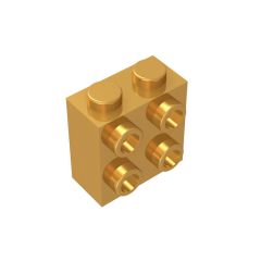 Brick Special 1 x 2 x 1 2/3 with Four Studs on One Side #22885 Pearl Gold